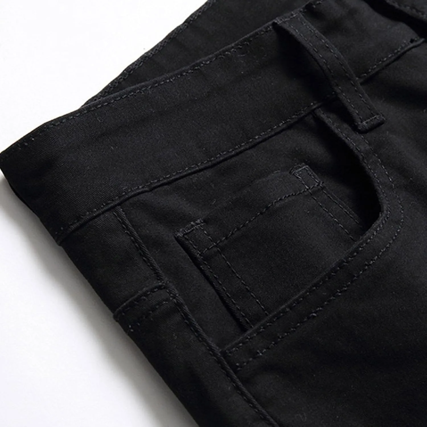 Mens Jeans Regular Fit Men's Loose Elastic Waist Denim Pants Lightweight Skinny Jeans Tapered Leg Trousers