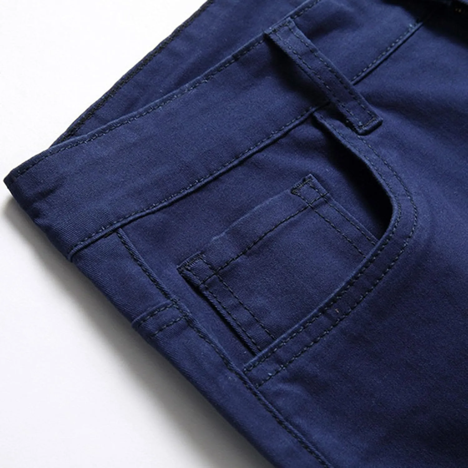 Mens Jeans Regular Fit Men's Loose Elastic Waist Denim Pants Lightweight Skinny Jeans Tapered Leg Trousers