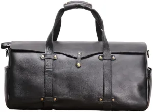 Men's Leather Messenger Bag Waterproof Large Carry On Travel Tote Duffel For Men Business Leisure
