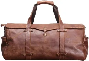 Men's Leather Messenger Bag Waterproof Large Carry On Travel Tote Duffel For Men Business Leisure