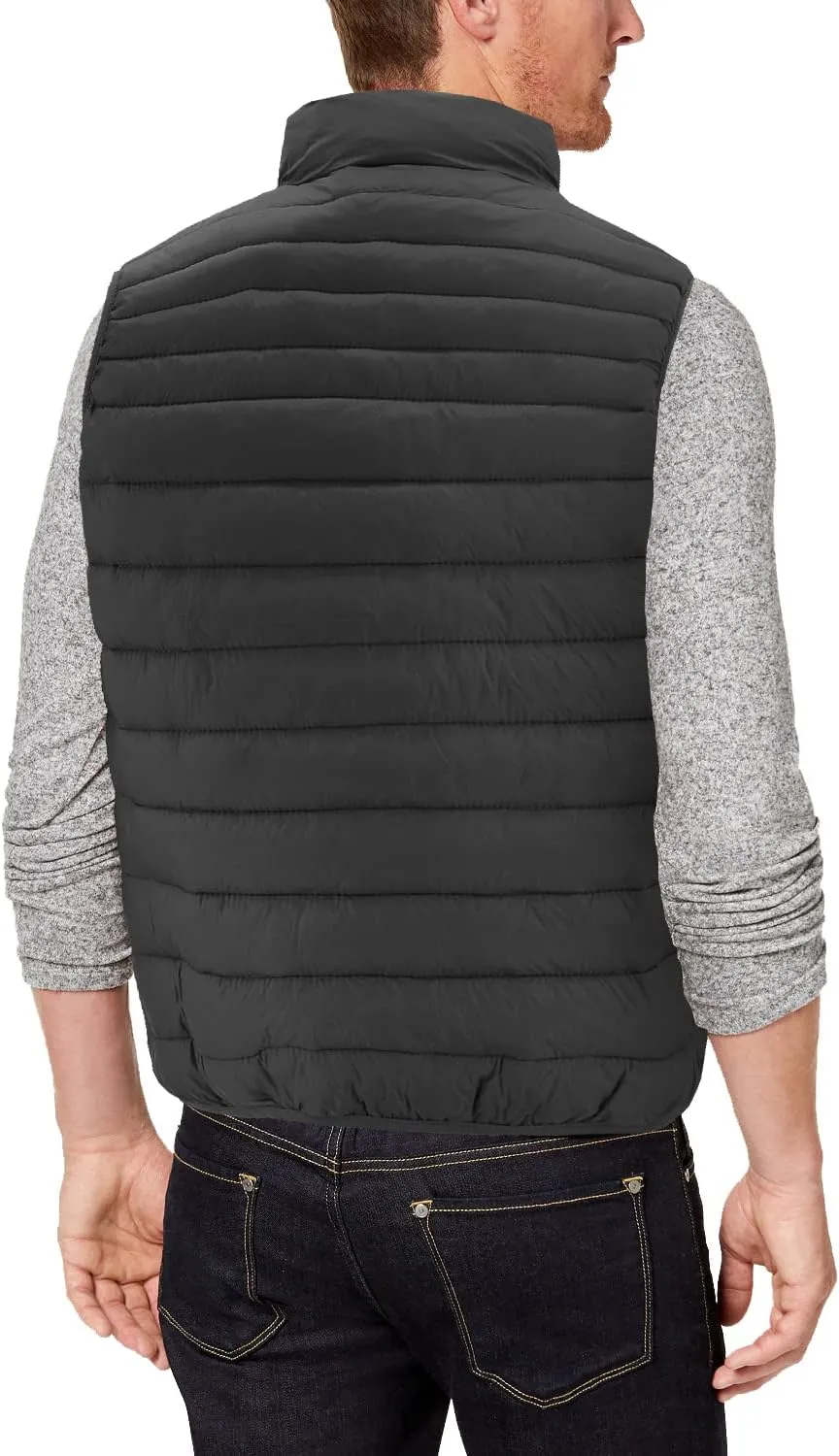 Men's Lightweight Full Zip Quilted Insulated Water Resistant Warm Puffer Vest