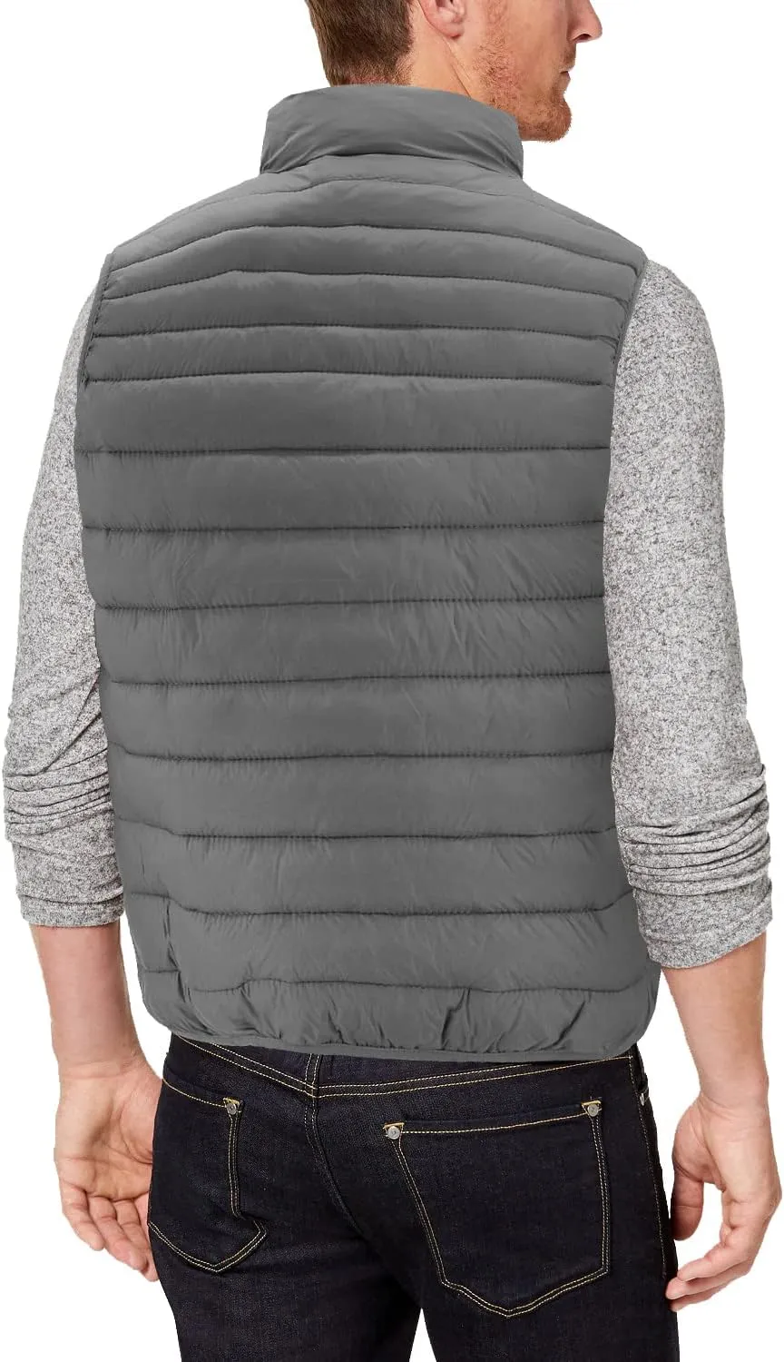 Men's Lightweight Full Zip Quilted Insulated Water Resistant Warm Puffer Vest
