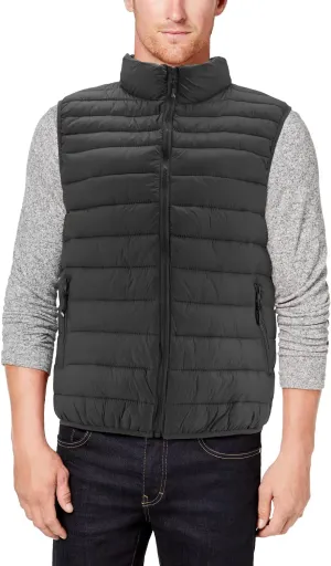 Men's Lightweight Full Zip Quilted Insulated Water Resistant Warm Puffer Vest