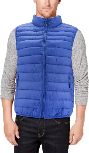 Men's Lightweight Full Zip Quilted Insulated Water Resistant Warm Puffer Vest