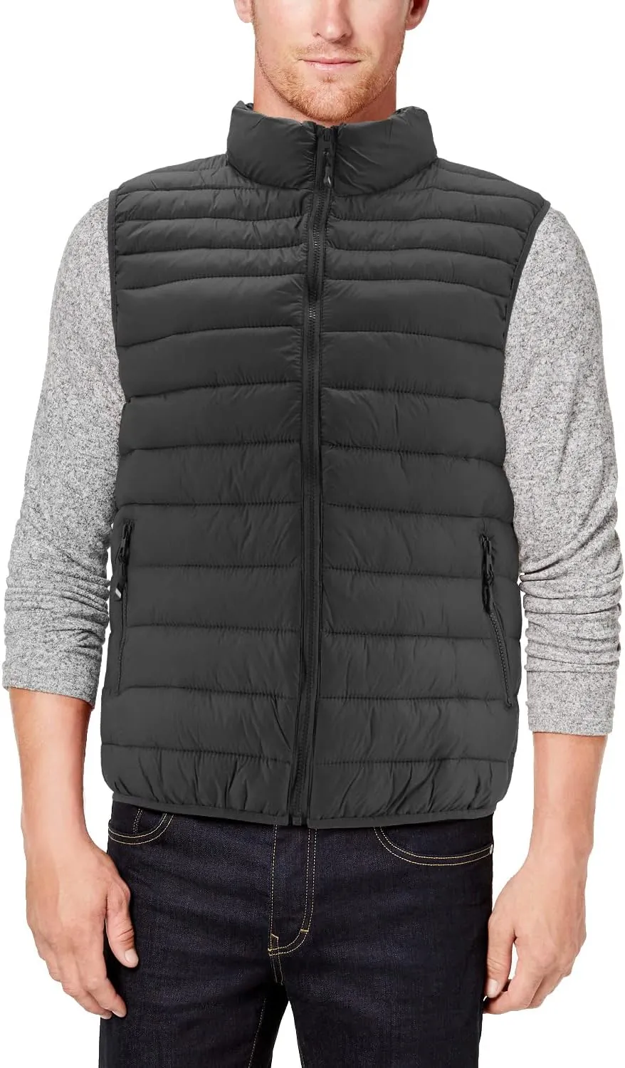 Men's Lightweight Full Zip Quilted Insulated Water Resistant Warm Puffer Vest