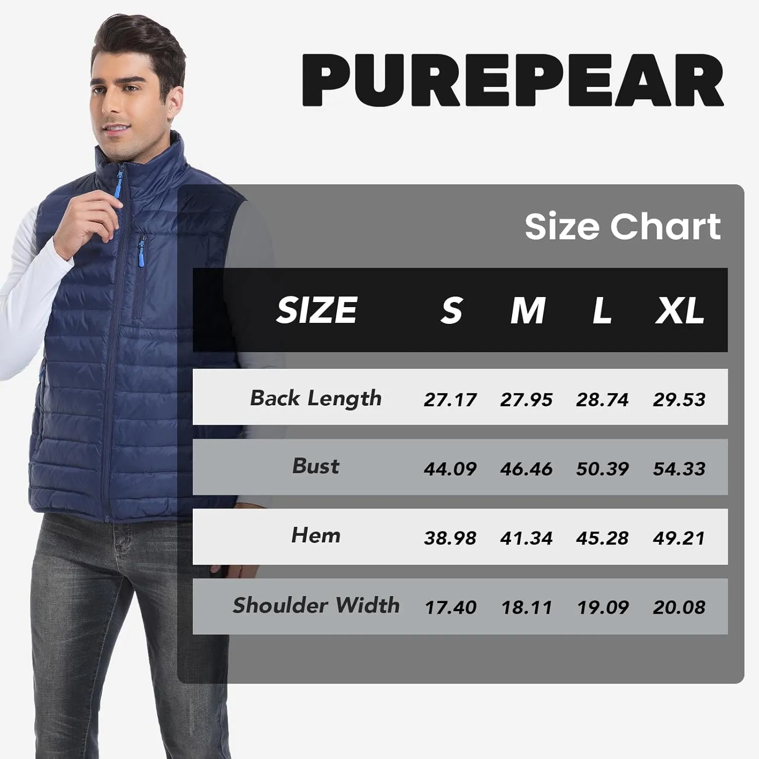 Men's Lightweight Packable Down Vest Winter Stand Collar Water-Resistant Puffer Outerwear for Golf