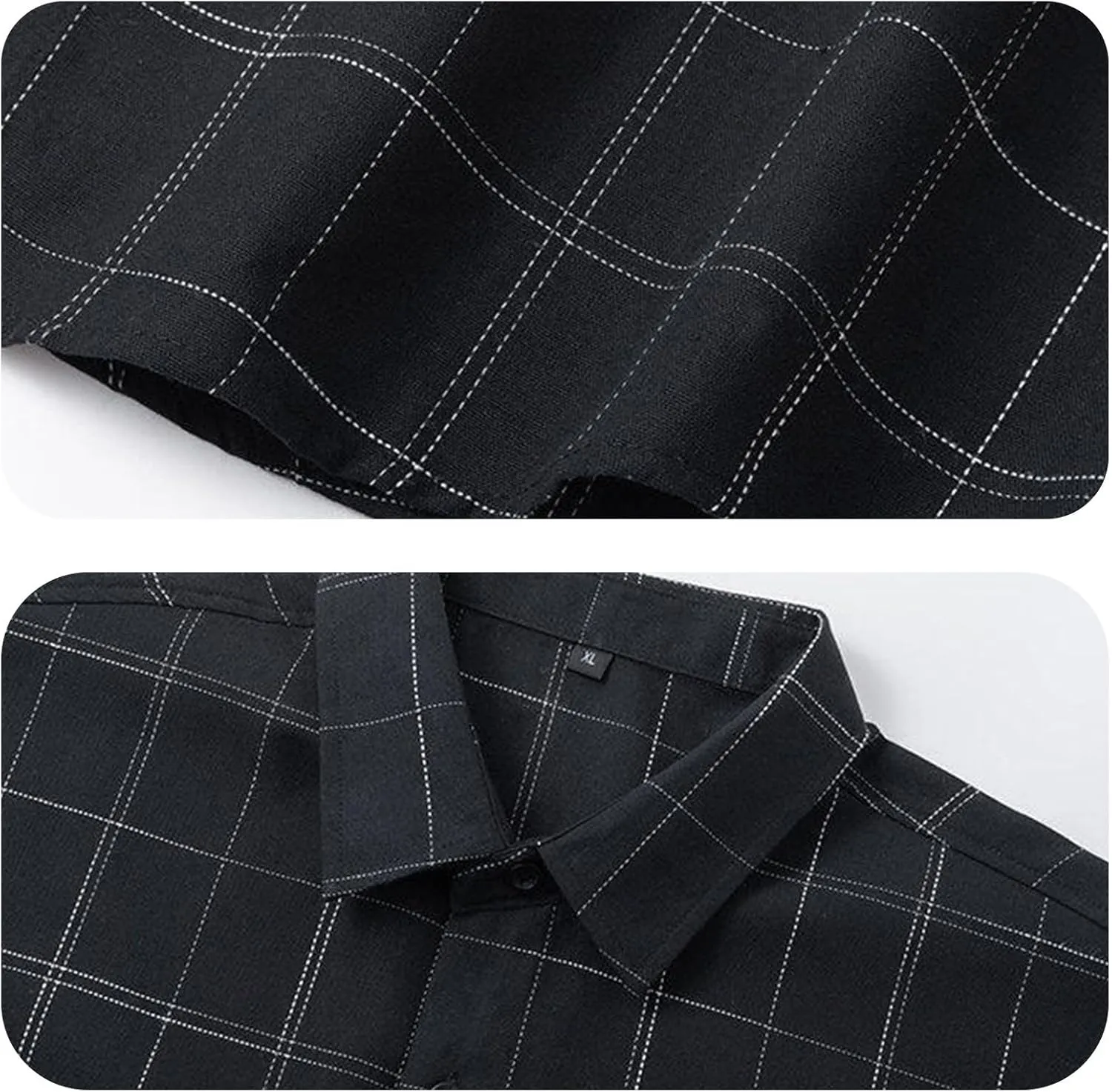 Men's Long Sleeve Plaid Shirts Spring and Autumn Fashion Personality Plaid Shirt Long Sleeve Lightweight Plaid Shirt
