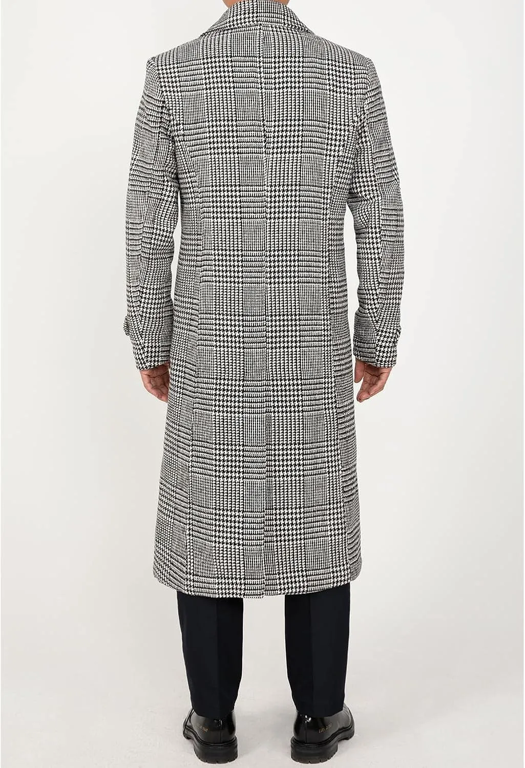 Men's Long Wool Blend Coat Double Breasted Trench Pea Coat Winter Wool Overcoat Top Coat