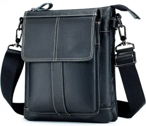 Mens Messenger Bag, Water-Resistant Leather Shoulder Bag, Crossbody for Business, Work & Travel Use