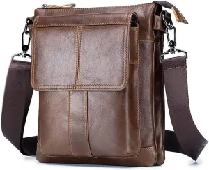 Mens Messenger Bag, Water-Resistant Leather Shoulder Bag, Crossbody for Business, Work & Travel Use
