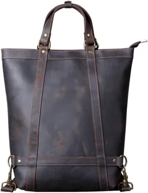 Men's Messenger Bag Waterproof Vintage Genuine Leather For Office Business Travel College
