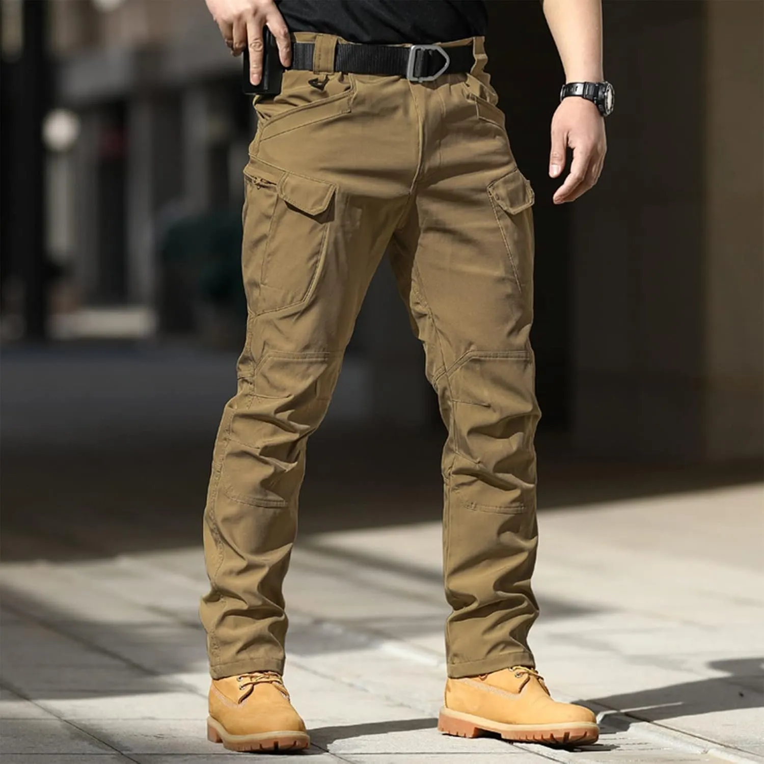 Men's Outdoor Cargo Hiking Pants Motorcycle Riding Motocross Wear Resistant Durable Trousers Soft Pants with Pockets