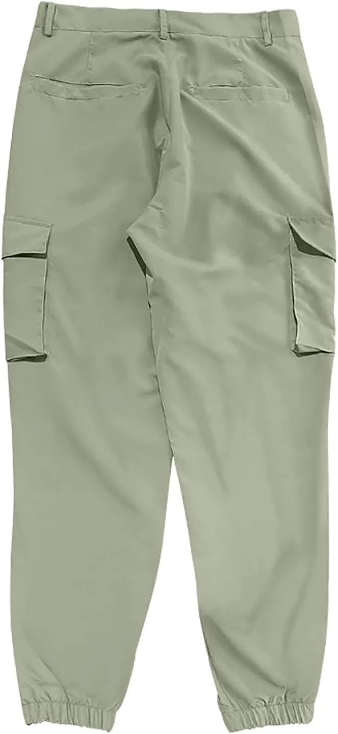 Men's Pants Baggy Cargo Sweatpants Casual Workout Jogger Pants Loose Fitted Comfy Trousers with Multiple Pockets