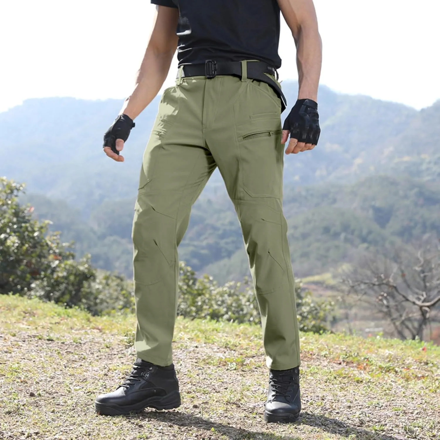 Men's Pants Water Resistant Breathable Trousers Running Joggers Fishing Quick Dry Performance Pants Hiking