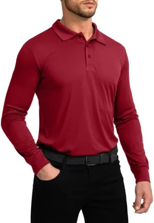 Men's Polo Shirt Long Sleeve Golf Shirts Lightweight UPF 50  Sun Protection Cool Shirts for Men Work Fishing Outdoor
