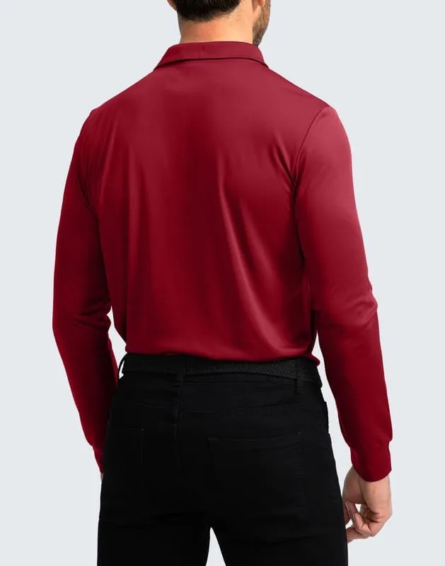 Men's Polo Shirt Long Sleeve Golf Shirts Lightweight UPF 50  Sun Protection Cool Shirts for Men Work Fishing Outdoor