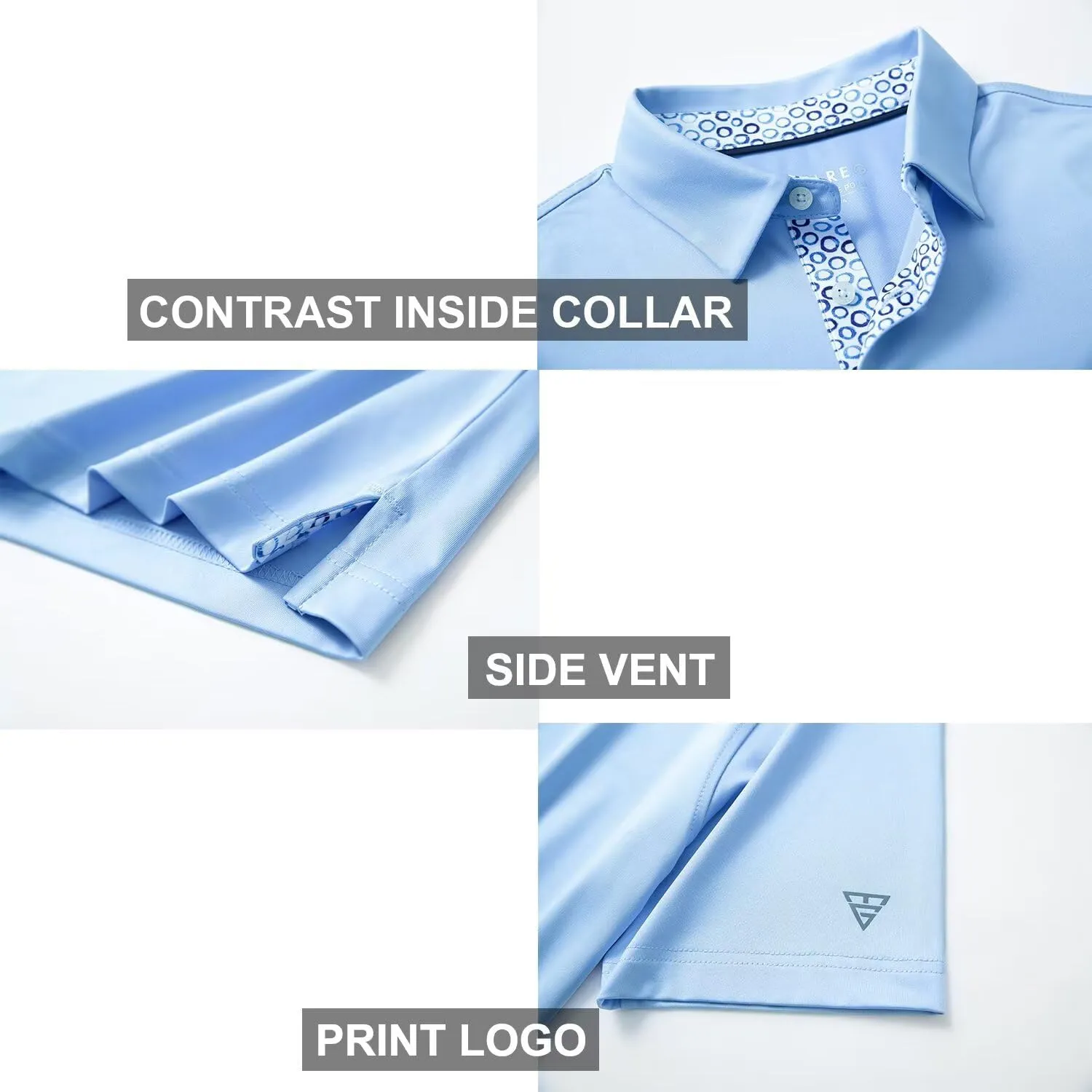 Mens Polo Shirts Short and Long Sleeve Casual Solid Stylish Dry Fit Performance Designed Collared Golf Polo Shirts for Men