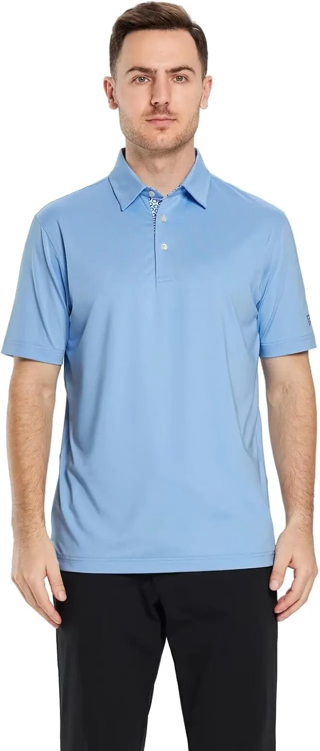 Mens Polo Shirts Short and Long Sleeve Casual Solid Stylish Dry Fit Performance Designed Collared Golf Polo Shirts for Men