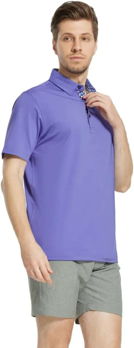 Mens Polo Shirts Short and Long Sleeve Casual Solid Stylish Dry Fit Performance Designed Collared Golf Polo Shirts for Men