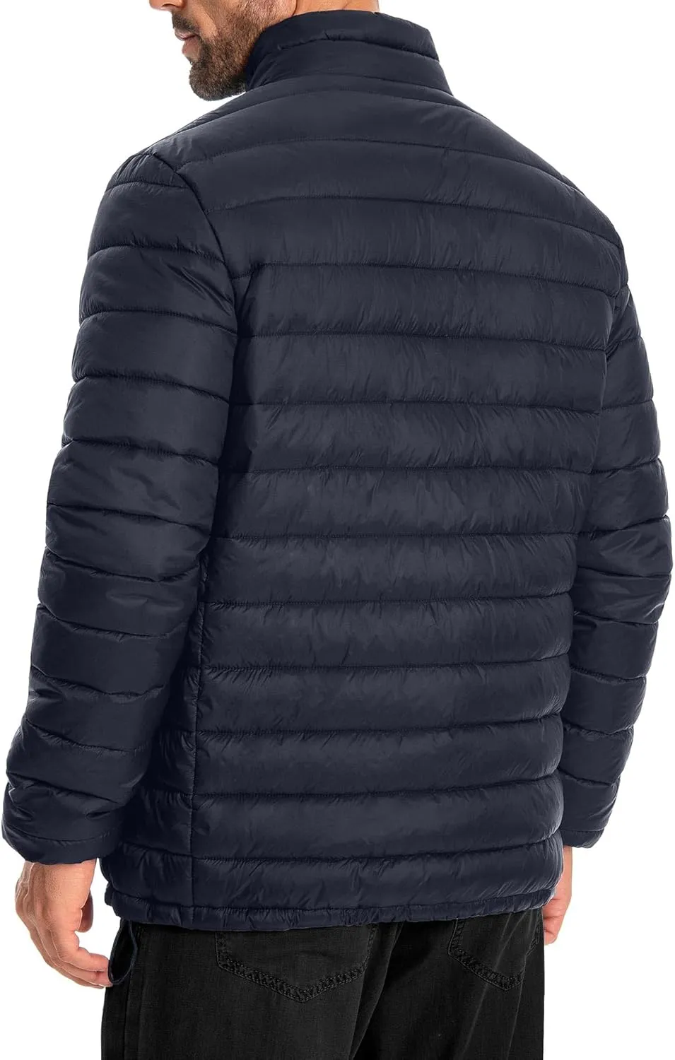 Men's Puffer Jacket Lightweight Warm Winter Jackets for Men Windproof Insulated Puffy Coat with 3 Pockets