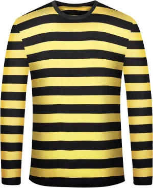 Men's Red White Striped Shirt Waldo Costume Halloween Robber Costume Pugsley Addams Black White Striped T-Shirt Top
