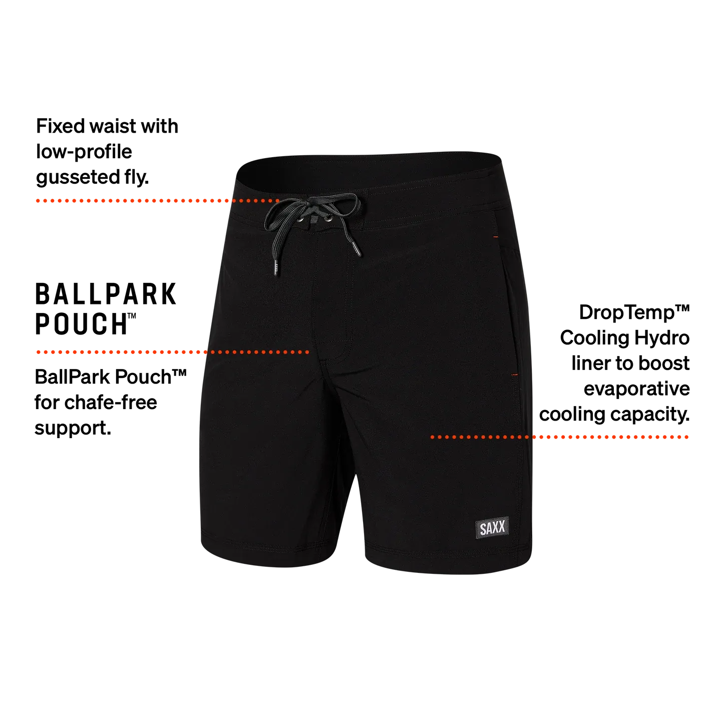 Men's SAXX Betawave Swim Shorts 17" Pattern: Black