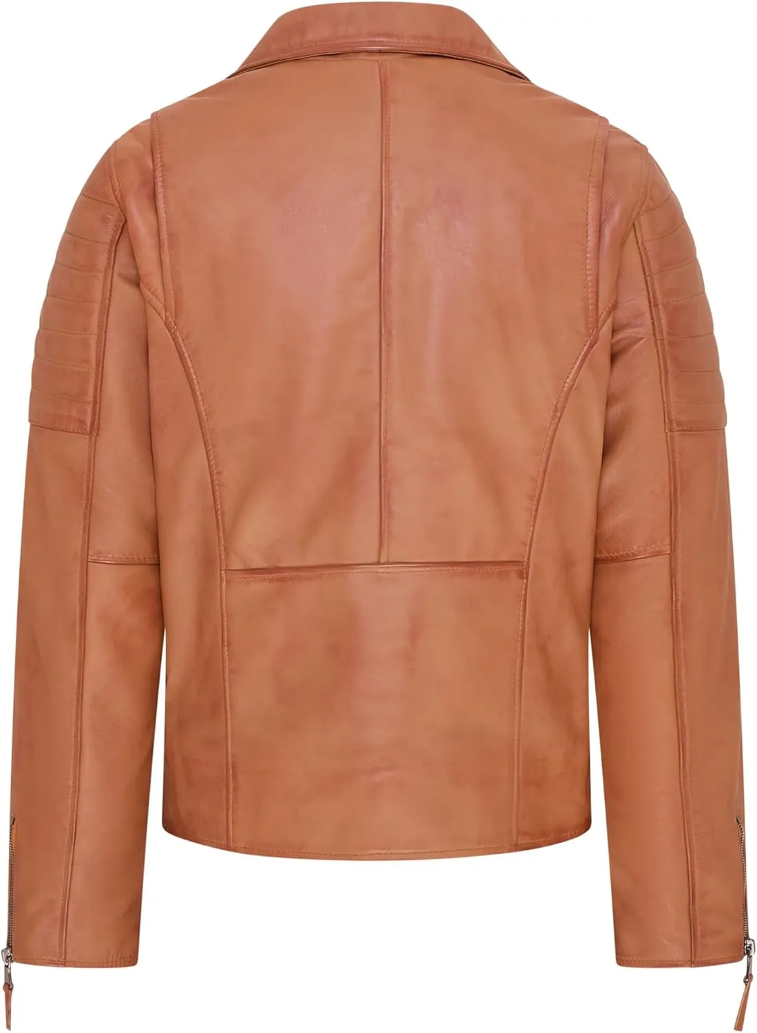 Mens Slim Fit Brando Style Double Cross Zip 100% Leather Biker Jacket