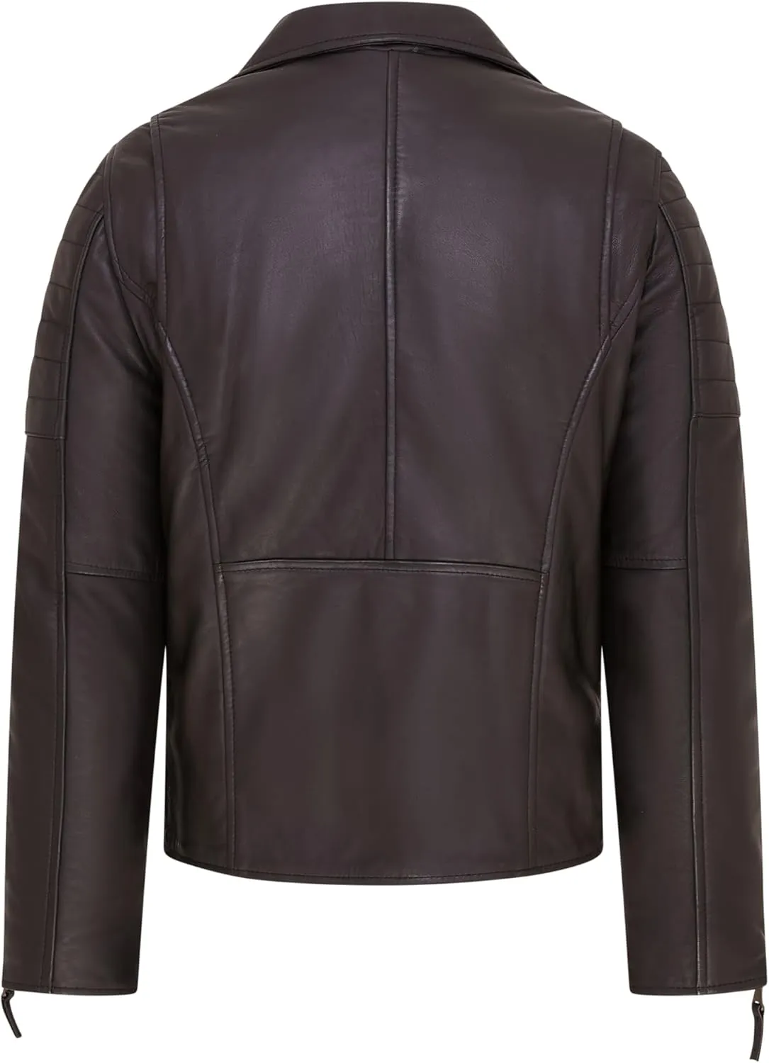 Mens Slim Fit Brando Style Double Cross Zip 100% Leather Biker Jacket