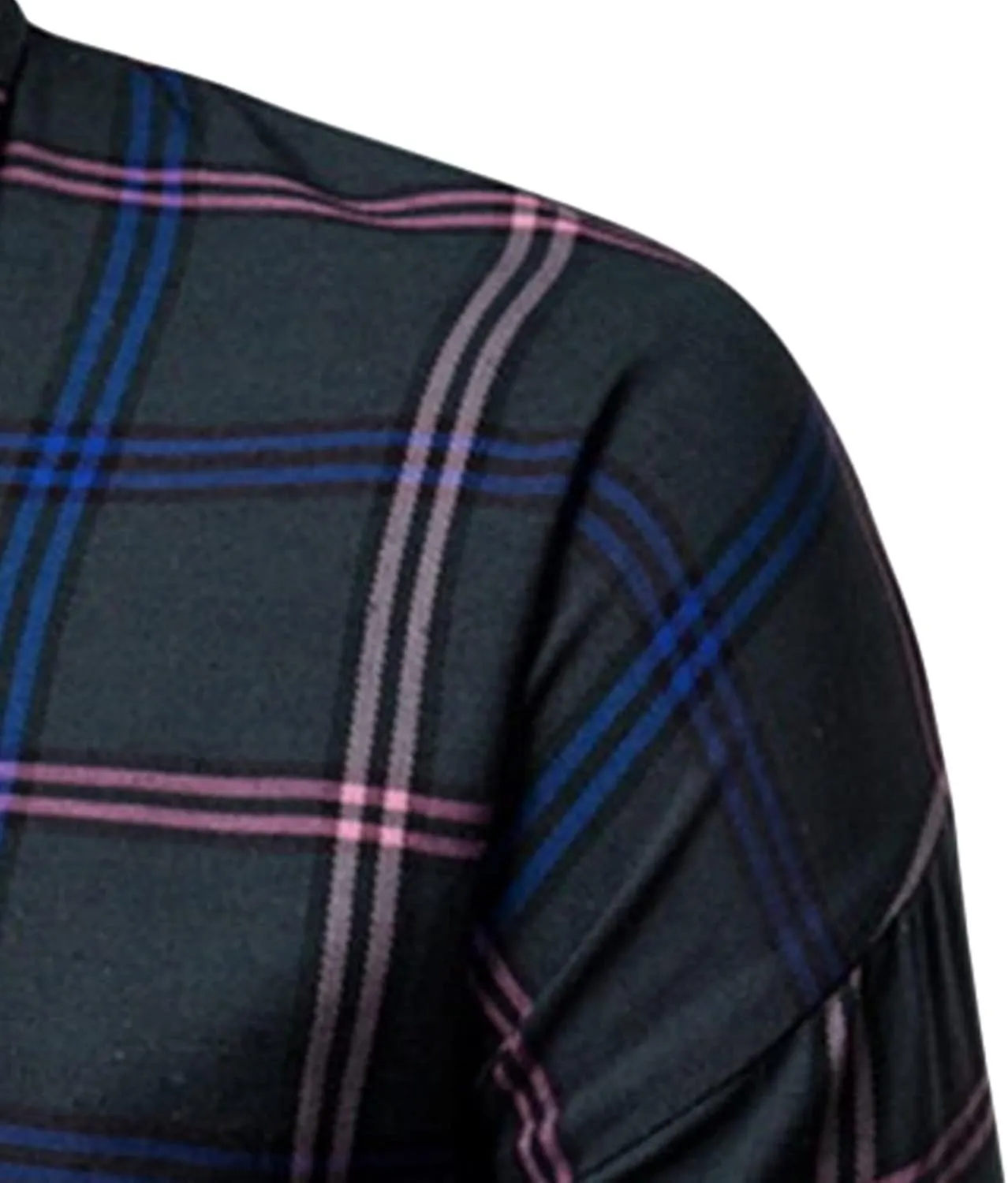 Men's Slim Long Sleeve Plaid Shirt Casual Plaid Button Up Shirts Regular Fashion Button Down Dress Shirt