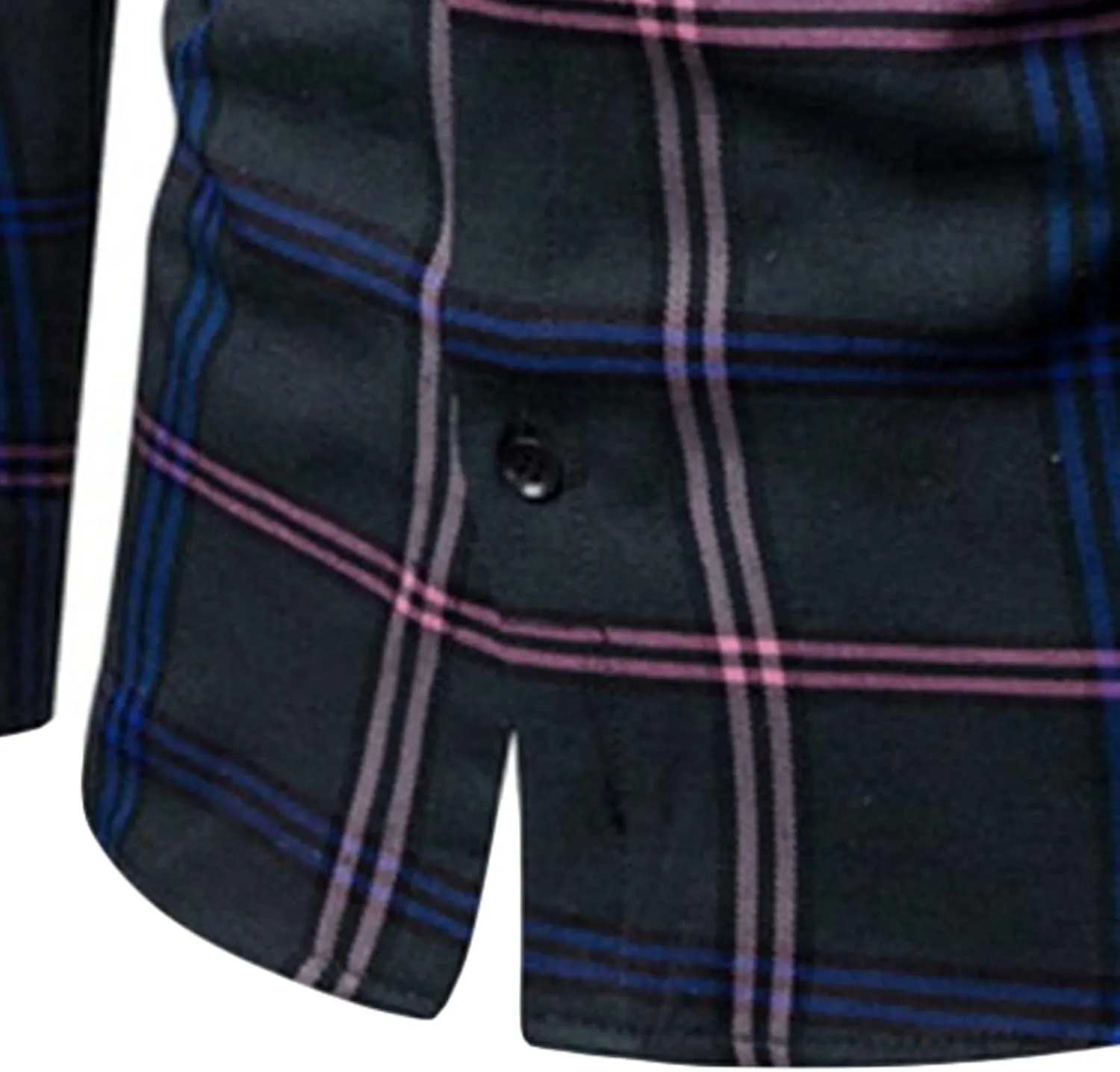 Men's Slim Long Sleeve Plaid Shirt Casual Plaid Button Up Shirts Regular Fashion Button Down Dress Shirt