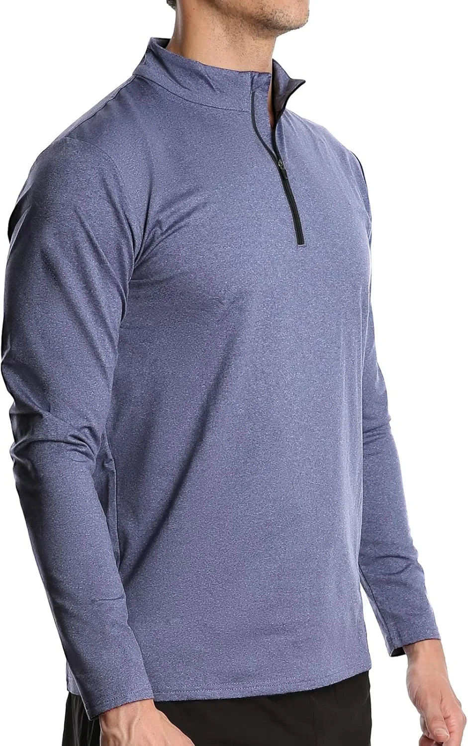 Men's Sports Shirts 1/4 Zip Long Sleeve Running Workout Pullover Tops, Quick Dry Active Shirts for Gym Basketball Athletic