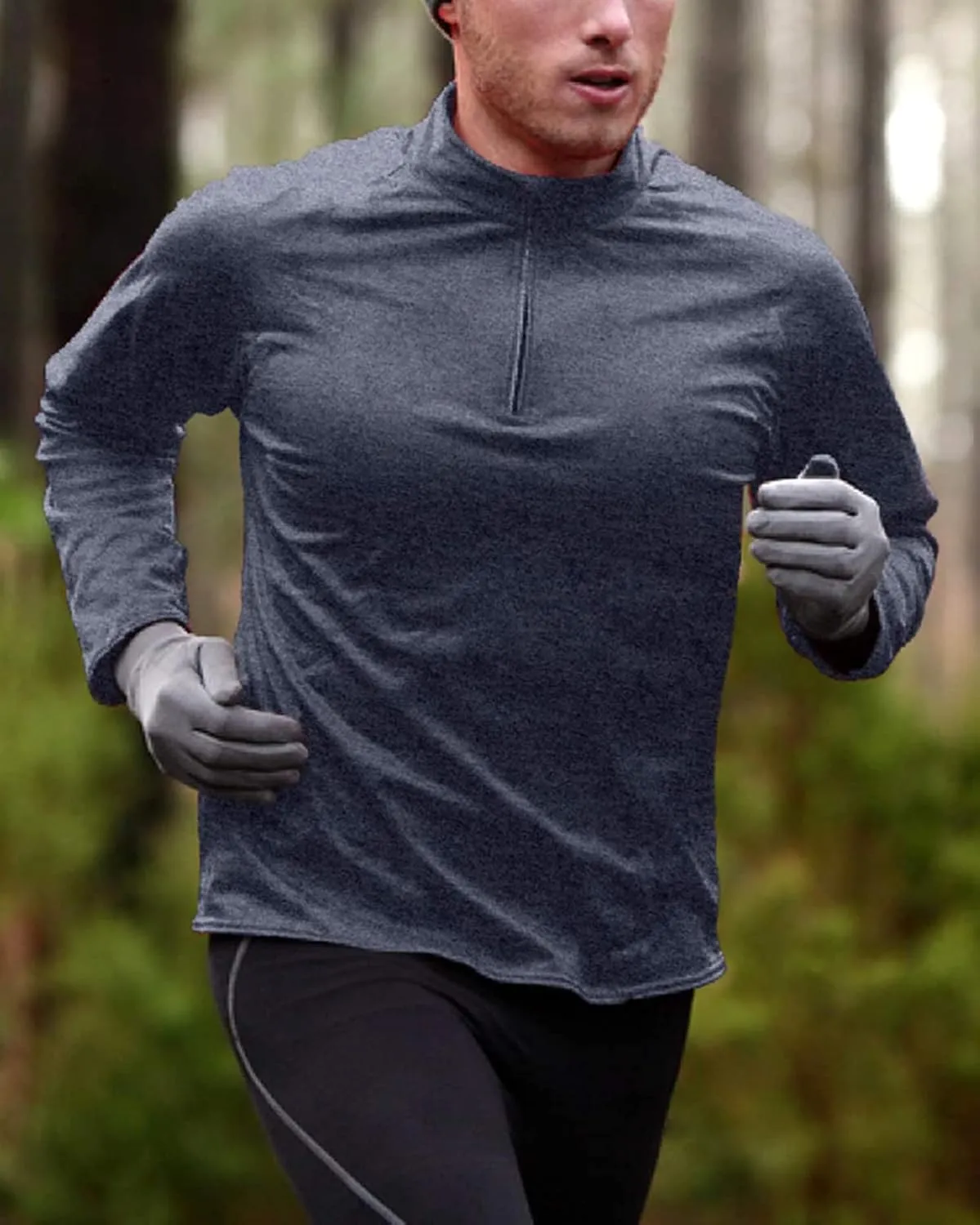 Men's Sports Shirts 1/4 Zip Long Sleeve Running Workout Pullover Tops, Quick Dry Active Shirts for Gym Basketball Athletic