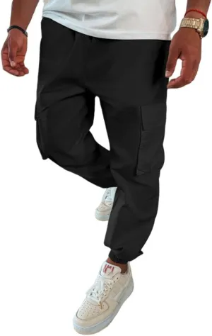 Men's Summer Relaxed Cargo Pants Casual Work Pants Fashion Hiking Joggers Lightweight Travel Trousers for Men