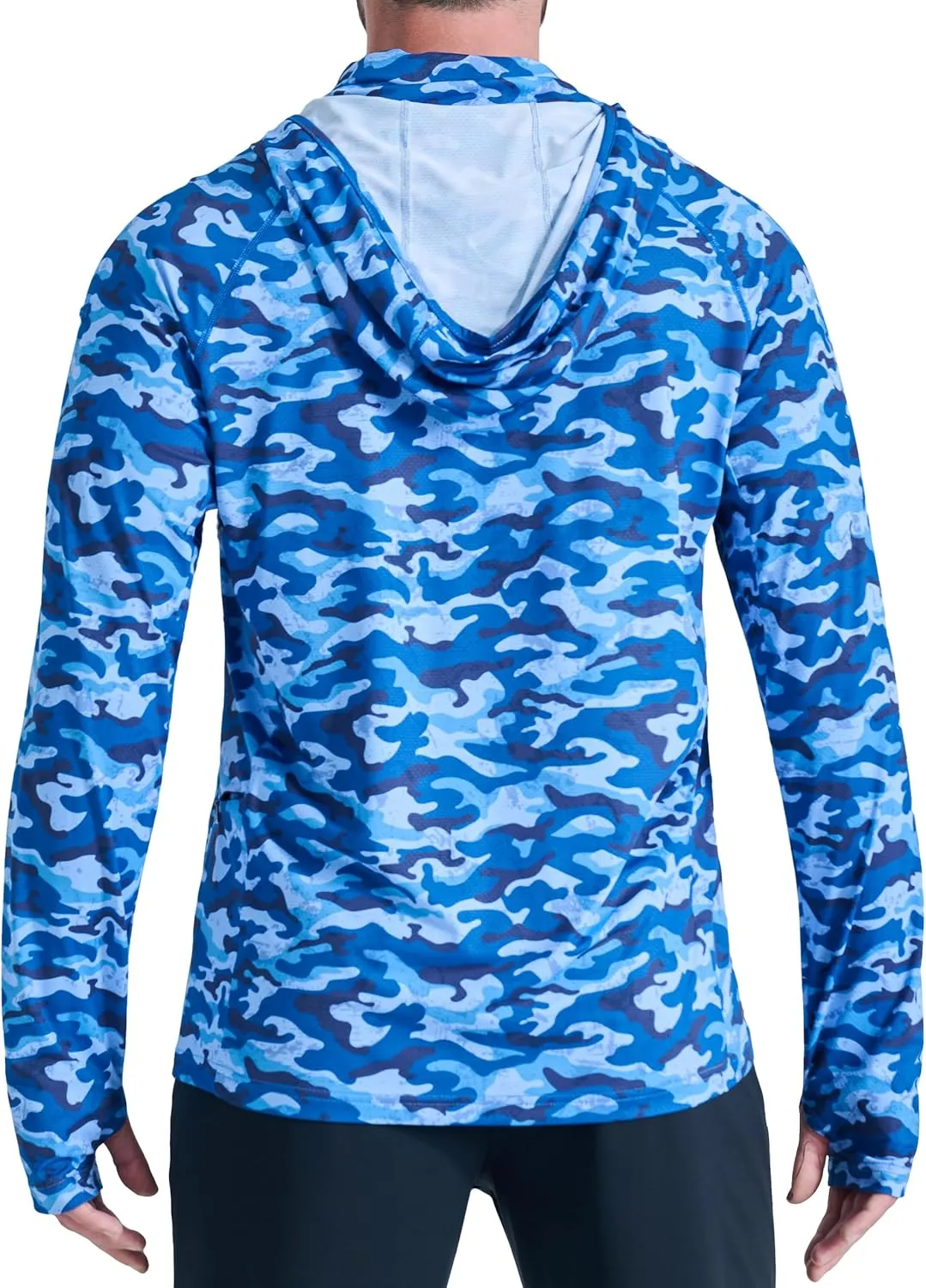 Men's Sun Protection Fishing Shirts UPF 50  Lightweight Hoodie Long Sleeve UV SPF Hooded Shirts with Mask Rash Guard
