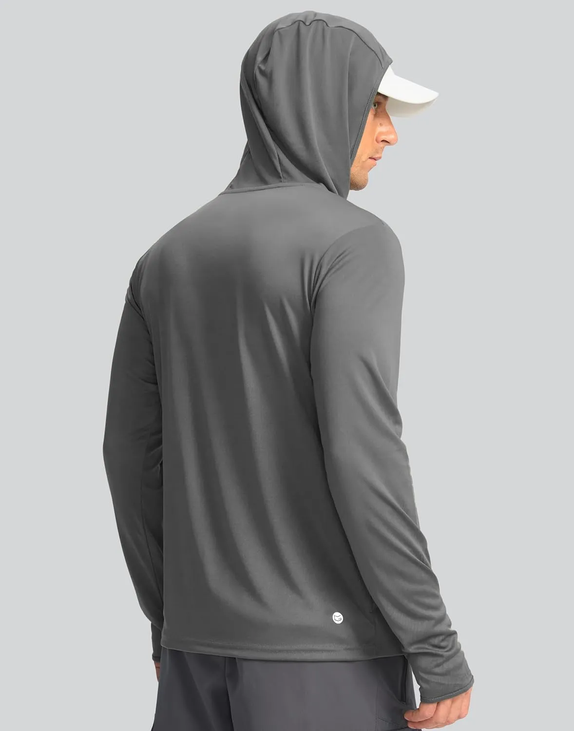 Men's Sun Protection Shirts UPF 50  Long Sleeve Hoodie with 2 Pockets UV SPF Fishing Hiking Rash Guard Shirts
