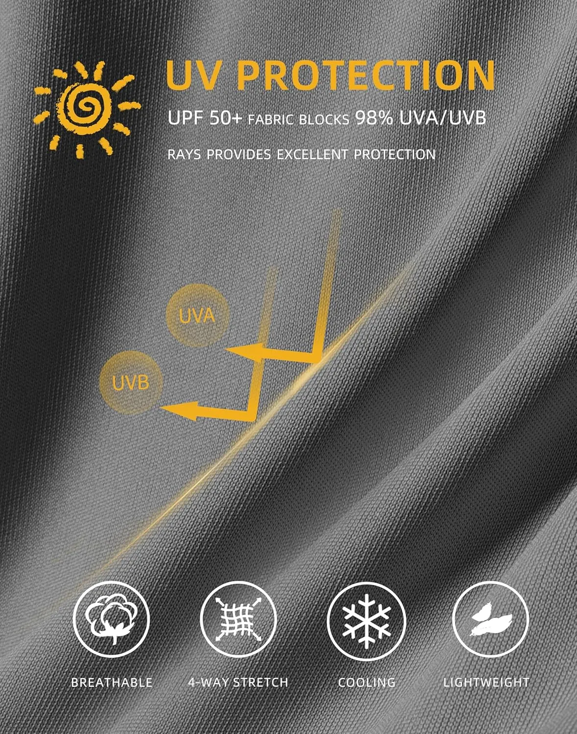 Men's Sun Protection Shirts UPF 50  Long Sleeve Hoodie with 2 Pockets UV SPF Fishing Hiking Rash Guard Shirts