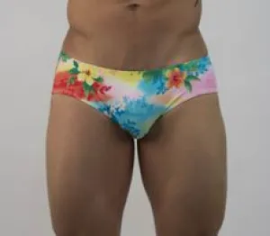 Men's Swim Thong - Yellow Tropical