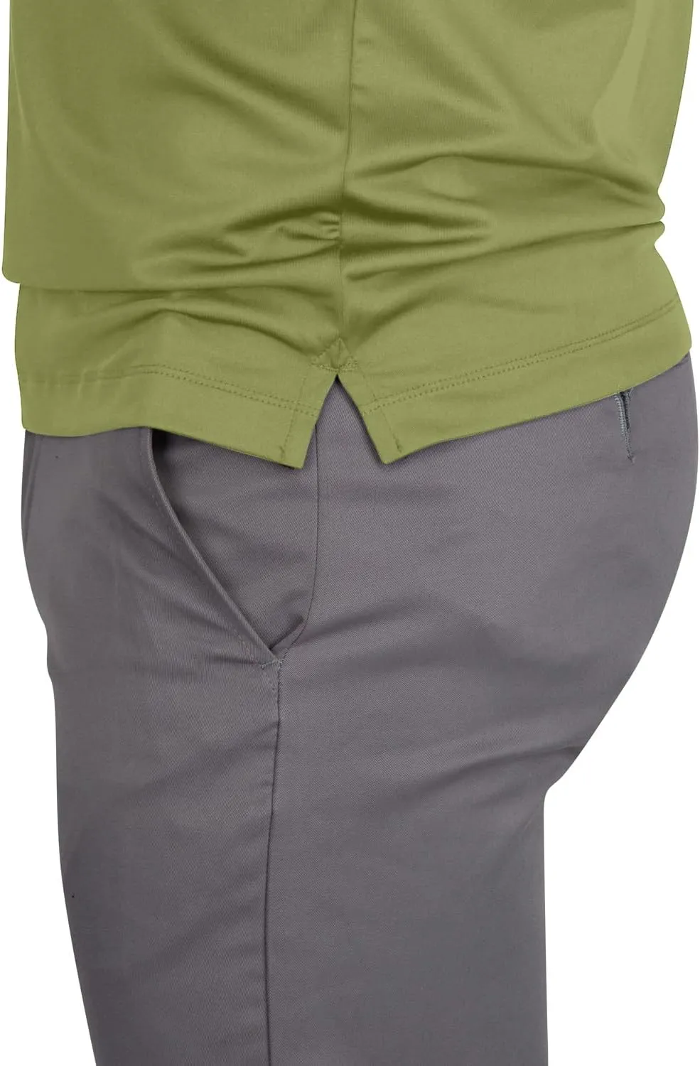 Mens Untucked Golf Polo Shirts - The Perfect Length, Quick Dry, 4-Way Stretch Fabric. Moisture Wicking, UPF 50  Protection