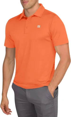 Mens Untucked Golf Polo Shirts - The Perfect Length, Quick Dry, 4-Way Stretch Fabric. Moisture Wicking, UPF 50  Protection