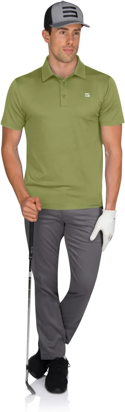 Mens Untucked Golf Polo Shirts - The Perfect Length, Quick Dry, 4-Way Stretch Fabric. Moisture Wicking, UPF 50  Protection