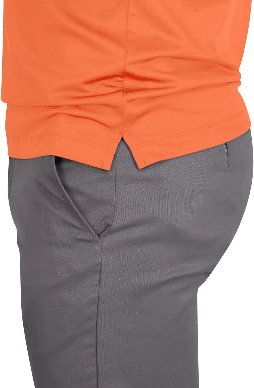 Mens Untucked Golf Polo Shirts - The Perfect Length, Quick Dry, 4-Way Stretch Fabric. Moisture Wicking, UPF 50  Protection