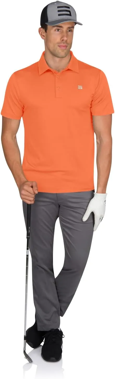 Mens Untucked Golf Polo Shirts - The Perfect Length, Quick Dry, 4-Way Stretch Fabric. Moisture Wicking, UPF 50  Protection