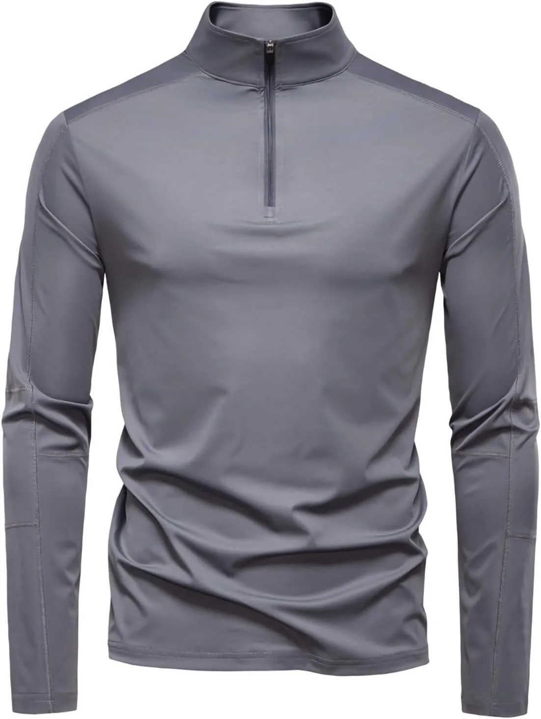 Men's UPF 50  Sun Shirts 1/4 Zip Long Sleeve Fishing Running Rash Guard T-Shirts Outdoor Lightweight UV Protection Top