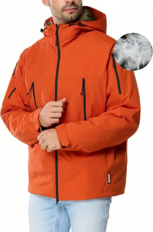 Men's Winter Ski Coat Heavy Down Water Resistant Jacket Insulated Snowboard Parka with Hood