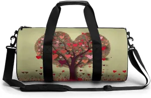 Mens Womens Gym Bag, Heart Tree Print Duffle Bags,travel Gym Duffle Bag,garment Duffle Bag,gym Bag with Shoe Compartment