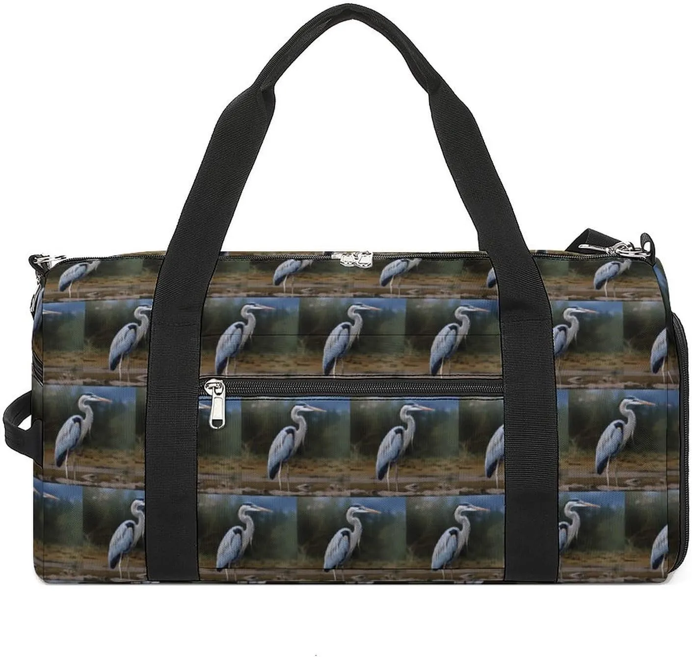 Mens Womens Gym Bag, Heron Print Duffle Bags,travel Gym Duffle Bag,garment Duffle Bag,gym Bag with Shoe Compartment