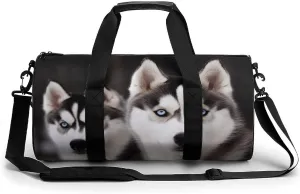 Mens Womens Gym Bag, Husky Dog Print Duffle Bags,travel Gym Duffle Bag,garment Duffle Bag,gym Bag with Shoe Compartment