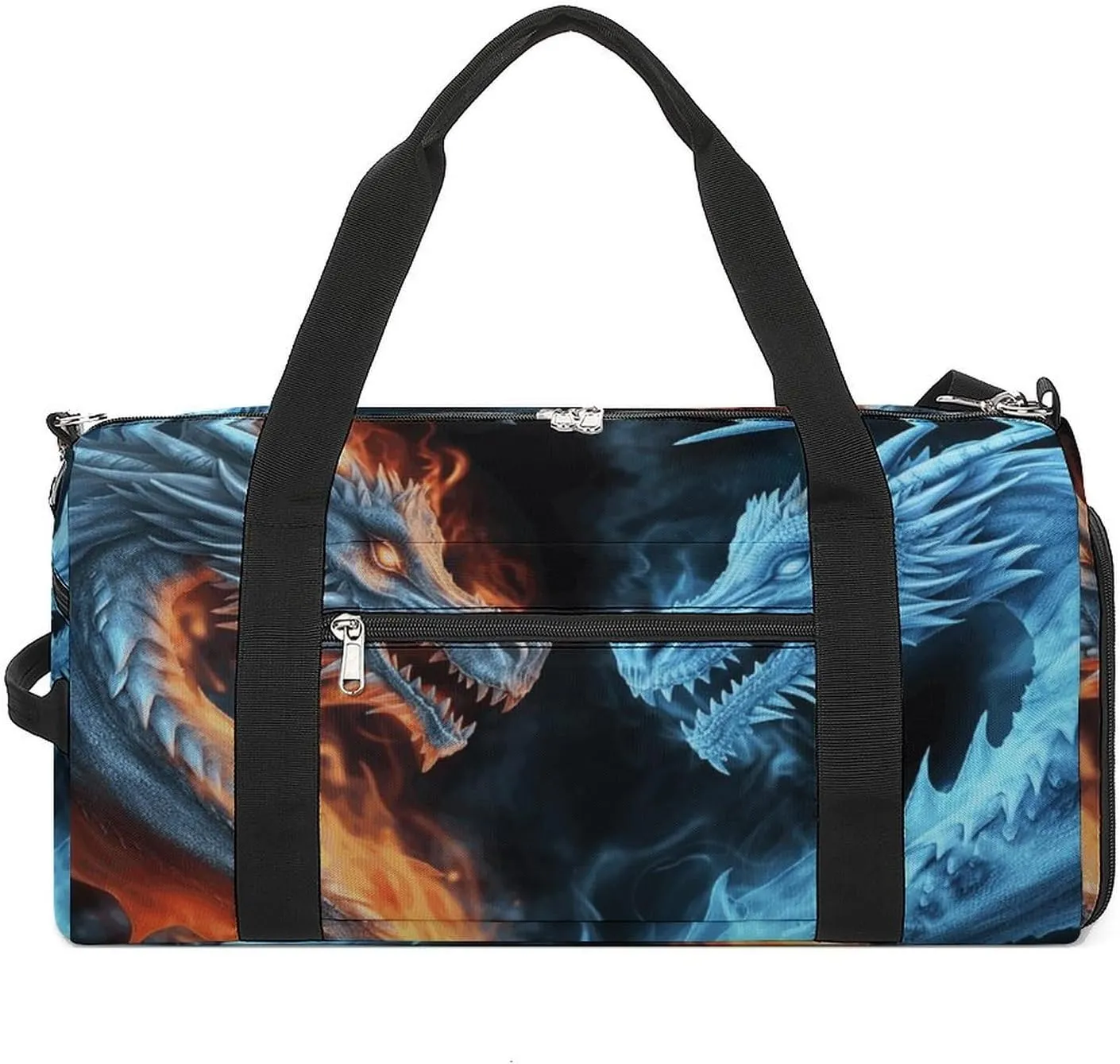 Mens Womens Gym Bag, Ice And Fire Dragons Print Duffle Bags,travel Gym Duffle Bag,garment Duffle Bag,gym Bag with Shoe Compartment