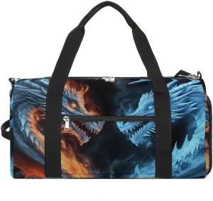 Mens Womens Gym Bag, Ice And Fire Dragons Print Duffle Bags,travel Gym Duffle Bag,garment Duffle Bag,gym Bag with Shoe Compartment