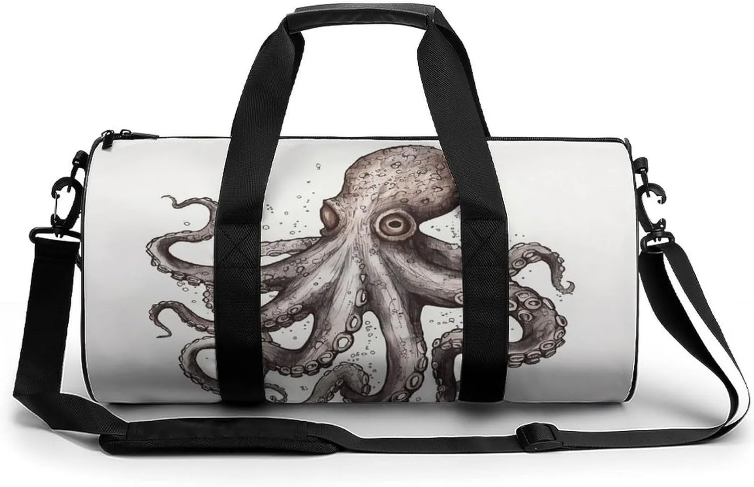 Mens Womens Gym Bag, Octopus Print Duffle Bags,travel Gym Duffle Bag,garment Duffle Bag,gym Bag with Shoe Compartment, 17.7in/9in/9in